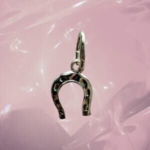 Y2K 925 Sterling silver horseshoe lucky charm pendant cottage core